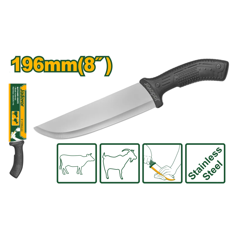 JADEVER Butcher Knife 196mm | 8 Stainless Steel Blade, PP Handle (JDKK1180) - Jadever