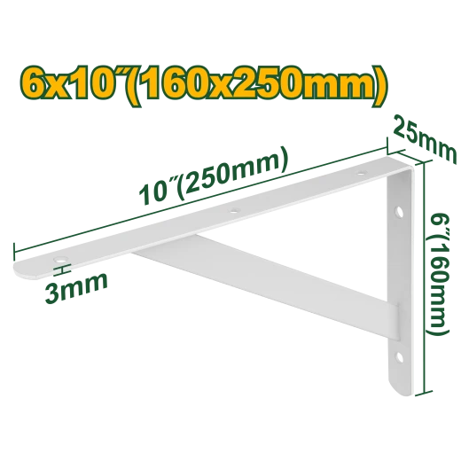 JADEVER Heavy Duty Shelf Bracket 25x16cm (JDZJ3325), 3mm Thick Steel, Supports Up to 100kg per Pair, Durable Wall-Mount Bracket for Heavy Shelving JADEVER Heavy Duty Shelf Bracket 25x16cm (JDZJ3325), 3mm Thick Steel, Supports Up to 100kg per Pair, Durable Wall-Mount Bracket for Heavy Shelving
