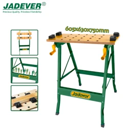 JADEVER JDWE1525 Foldable Workbench, Heavy-Duty 100kg Capacity with MDF Countertop, Integrated Ruler & Protractor, 24 Work Holding Holes & 240mm Clamping Width, Portable & Space-Saving