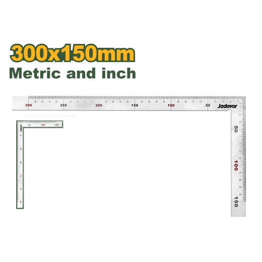 JADEVER Angle Square 300×150mm (12"×6") Metric & Inch Scale, Precision Measuring Tool (JDSR4330) JADEVER Angle Square 300×150mm (12"×6") Metric & Inch Scale, Precision Measuring Tool (JDSR4330)