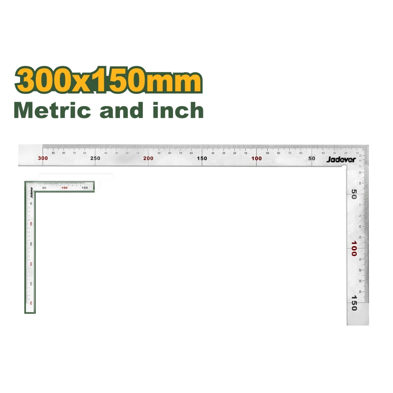 JADEVER Angle Square 300×150mm (12"×6") Metric & Inch Scale, Precision Measuring Tool (JDSR4330) - Jadever