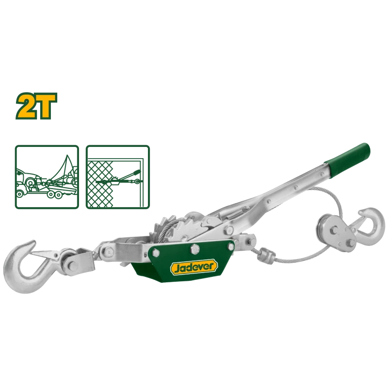 JADEVER 2 Ton Hand Winch Puller JDJU1020, Heavy-Duty Steel Cable, Ratchet Mechanism, Portable & Compact Design - Jadever