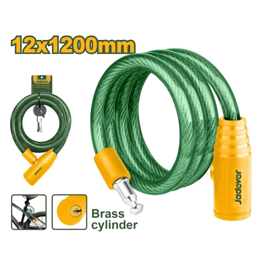 JADEVER Bicycle Lock 1200mm x 12mm, Brass Cylinder, with 2 Iron Keys (JDBK1112) JADEVER Bicycle Lock 1200mm x 12mm, Brass Cylinder, with 2 Iron Keys (JDBK1112)