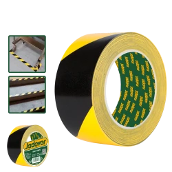 JADEVER Safety Warning Tape, Yellow & Black, 30M Length, 50mm Wide, Durable 0.15mm Thick Anti-Abrasion Tape for Floor & Lane Marking, Hazard Signaling