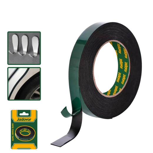 JADEVER IXPE Double-Sided Foam Tape, 19mm x 1mm x 1m, Strong Adhesive, Shock Absorption, Sound Insulation & Sealant for DIY, Auto & Home Use JADEVER IXPE Double-Sided Foam Tape, 19mm x 1mm x 1m, Strong Adhesive, Shock Absorption, Sound Insulation & Sealant for DIY, Auto & Home Use