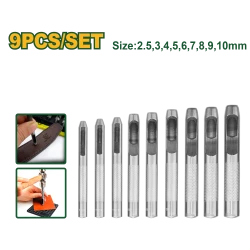 مجموعة 9 قطع من أدوات الثقب المجوفة مجموعة ثقوب دقيقة بأحجام متعددة من 2.5 مم حتى 10 مم، فولاذ مقوى ومقاوم للصدأ من جادفر