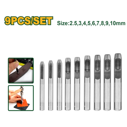 مجموعة 9 قطع من أدوات الثقب المجوفة مجموعة ثقوب دقيقة بأحجام متعددة من 2.5 مم حتى 10 مم، فولاذ مقوى ومقاوم للصدأ من جادفر مجموعة 9 قطع من أدوات الثقب المجوفة مجموعة ثقوب دقيقة بأحجام متعددة من 2.5 مم حتى 10 مم، فولاذ مقوى ومقاوم للصدأ من جادفر