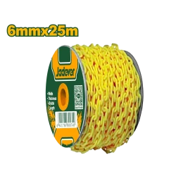 JADEVER 6mm x 25m Yellow Plastic Chain, Durable Polypropylene Safety Barrier Chain for Light-Duty Use