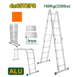 سلم ألومنيوم متعدد الاستخدامات – 4×4 درجات، متين وعملي للاستخدام المهني والمنزلي (JDLD7H44) جادفر