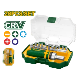 JADEVER 28 Pcs CR-V Screwdriver Bit Set Ratchet Handle & Bit Holder, Magnetic Box (JDSS8B28)