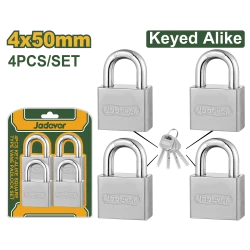JADEVER 4Pcs Key-Alike Square Type Vane Padlock Set 50mm (JDPDS454)