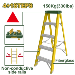 JADEVER Single-Side Fiberglass Ladder 4+1 Steps | 150kg (JDLD0905)