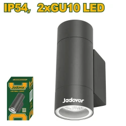 مصباح حائط LED ,مقاوم للماء IP54 للاستخدام الداخلي والخارجي, سبوت لايت مزدوج GU10 ,جهد 100~240 فولت, هيكل ألومنيوم مقاوم للتآكل,  بحجم مدمج 68×92×150 ملم من جادفر