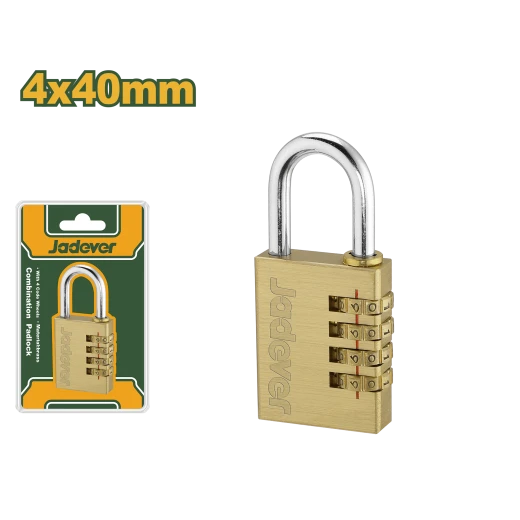 JADEVER 4-Digit Brass Combination Padlock 4x40mm (JDPD3444) JADEVER 4-Digit Brass Combination Padlock 4x40mm (JDPD3444)