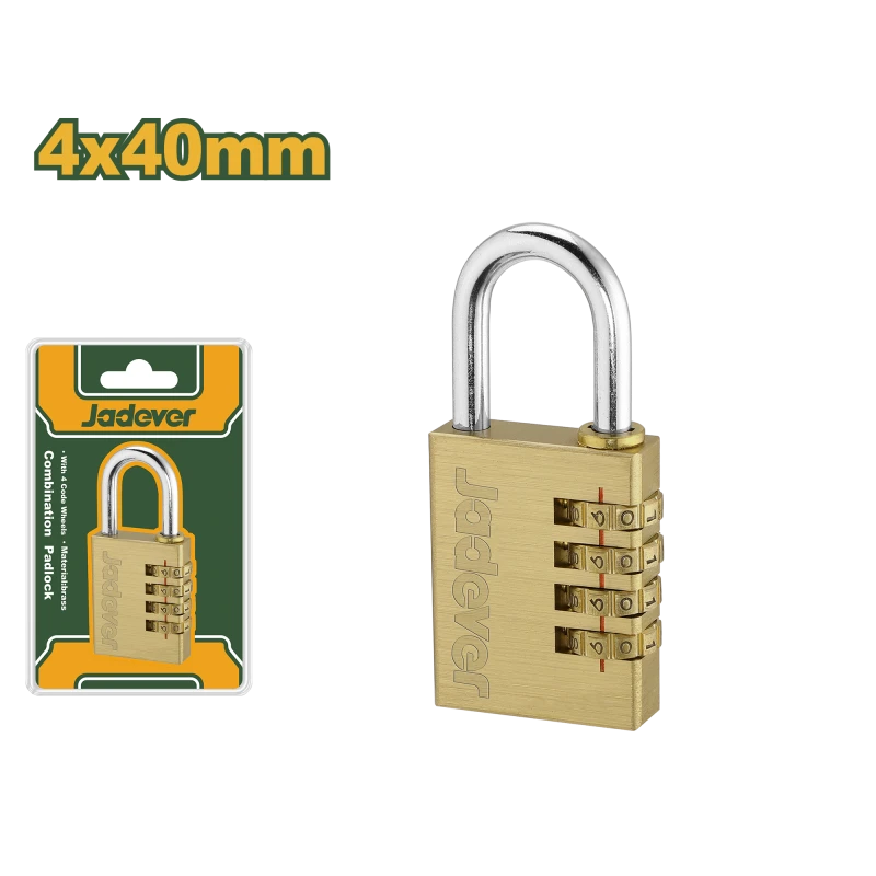 JADEVER 4-Digit Brass Combination Padlock 4x40mm (JDPD3444) - Jadever