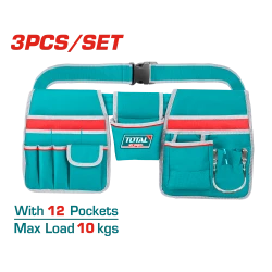 حرجاية عدة قوية مع حزام قابل للتعديل – 12 جيب وحامل مطرقة، قماش 1680D من توتال (THT16P20325)