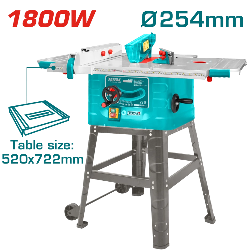 TOTAL Table Saw 1800W | 254x16mm (TS51825428) - Total