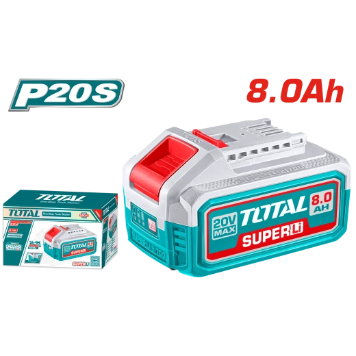 TOTAL 20V 8.0Ah Lithium-Ion Battery Pack for P20S Series Tools with LED Indicator TOTAL 20V 8.0Ah Lithium-Ion Battery Pack for P20S Series Tools with LED Indicator