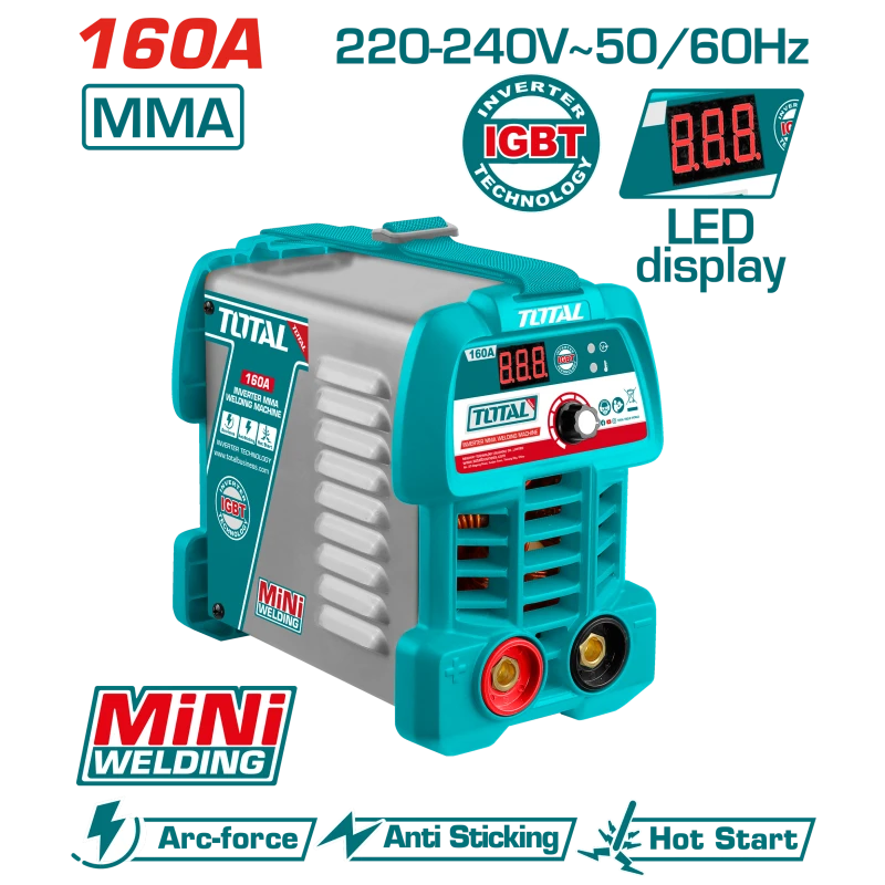 TOTAL Inverter MMA Welding Machine 160A - IGBT (TW216049) - Total