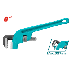 TOTAL Offset Pipe Wrench 8 inch, Durable Tool Ideal for Plumbing and Maintenance in Tight Spaces