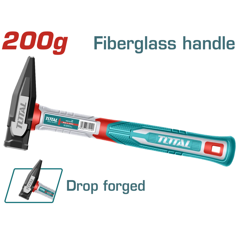 TOTAL Machinist Hammer with Fiberglass Handle 200g (THMH62200) - Total