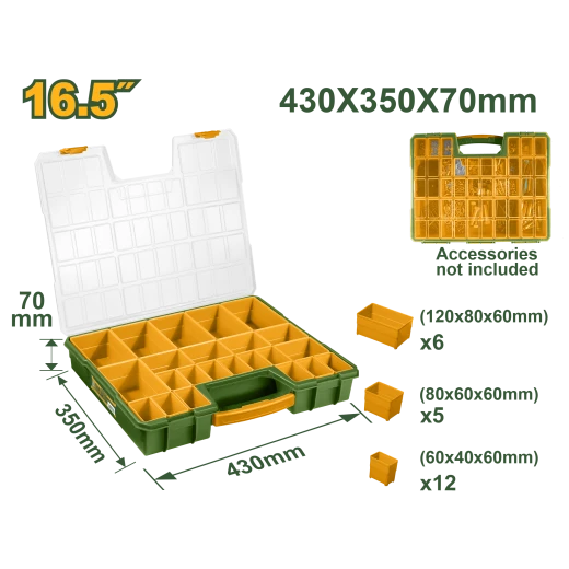 JADEVER Plastic Organizer with Removable Cups 16.5" | 430x350x70mm (JDTB1611) JADEVER Plastic Organizer with Removable Cups 16.5" | 430x350x70mm (JDTB1611)