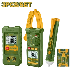 JADEVER Electrical Test Kit 3PCs Set with Clamp Meter, Multimeter & AC Voltage Detector (JDDM94011)