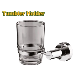 JADEVER Bathroom Tumbler Holder Zinc Alloy Clear Glass Cup Set of 1