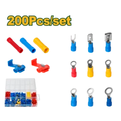 JADEVER 200-Piece Electrical Terminal Set JDTT1B02 – Comprehensive Kit for Electrical Connections and Wiring
