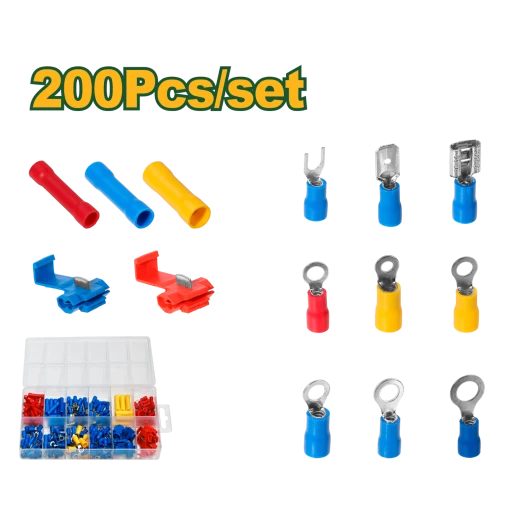 JADEVER 200-Piece Electrical Terminal Set JDTT1B02 – Comprehensive Kit for Electrical Connections and Wiring JADEVER 200-Piece Electrical Terminal Set JDTT1B02 – Comprehensive Kit for Electrical Connections and Wiring