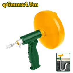 JADEVER 4.5m Drain Auger with Flexible Spring Steel Coil and Zinc-Plated S Hook, Heavy-Duty Pipe Clog Remover with Storage Case