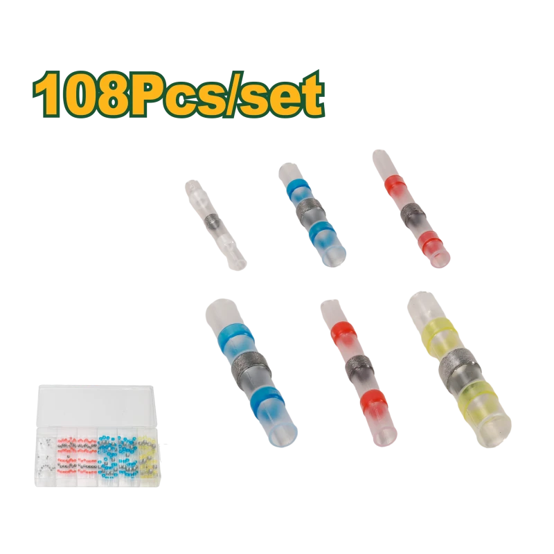 Jadever Solder Connector Kit: 108 Pcs Heat Shrink Wire Terminals for Secure Connections - Jadever