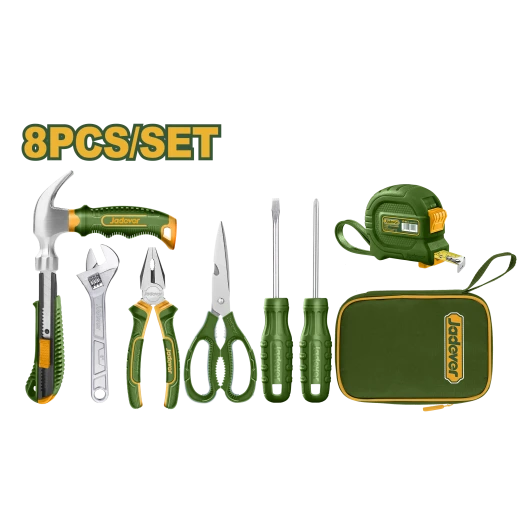 Jadever 8 Piece Hand Tool Set Home Repair Kit with Measuring Tape, Screwdrivers, and More Jadever 8 Piece Hand Tool Set Home Repair Kit with Measuring Tape, Screwdrivers, and More