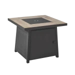 Mainstays 30" Square Tile Top Gas Fire Pit Table - 50,000 BTU Black Outdoor Heater - Mainstays