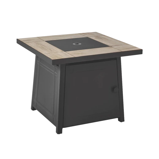 Mainstays 30" Square Tile Top Gas Fire Pit Table - 50,000 BTU Black Outdoor Heater Mainstays 30" Square Tile Top Gas Fire Pit Table - 50,000 BTU Black Outdoor Heater