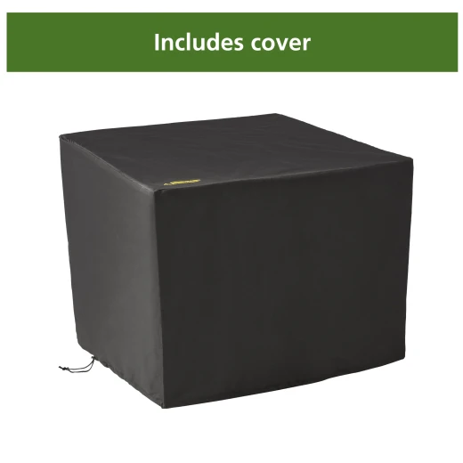 Mainstays 30" Square Tile Top Gas Fire Pit Table - 50,000 BTU Black Outdoor Heater - Mainstays - Image 5