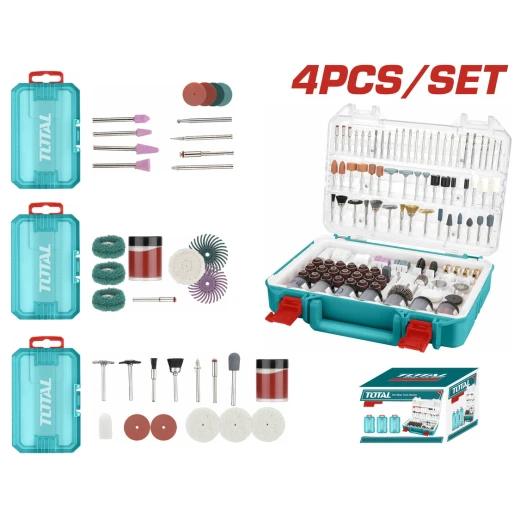 TOTAL 4-Piece Mini Drill Accessory Set (TOS23035) – Versatile Attachments for Precision Drilling and Detailing TOTAL 4-Piece Mini Drill Accessory Set (TOS23035) – Versatile Attachments for Precision Drilling and Detailing
