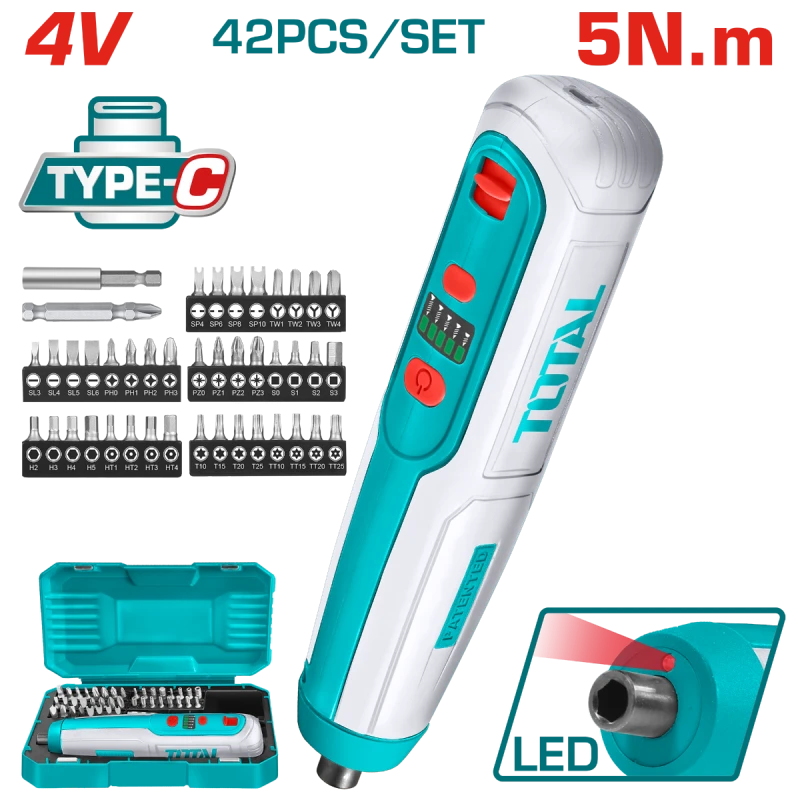 Total Lithium-Ion Cordless Screwdriver 4V (TSDLI0406) - Total