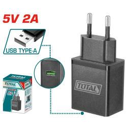 شاحن USB بقدرة 5 فولت (TCLI120502) من توتال – شاحن عملي وموثوق لشحن الهواتف، الأدوات، والأجهزة المزودة بمنفذ USB