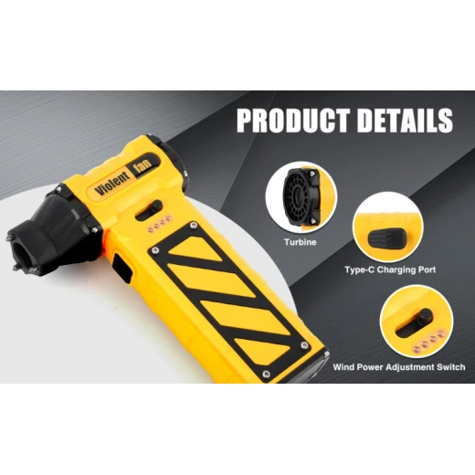 High-Speed Handheld Brushless Fan – 110,000 RPM, 8000mAh Turbo Power - Image 5