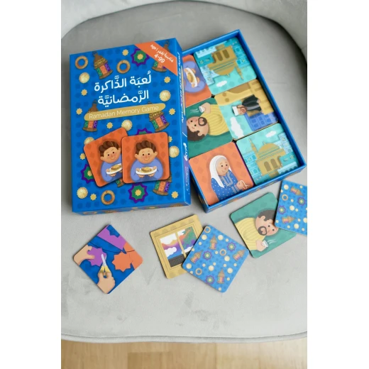 لعبة ذاكرة رمضان ثنائية اللغة للأطفال عبارة عن 48 بطاقة تعليمية، بتصميم ممتع وتفاعلي لتعزيز التعلم ومهارات التركيز، مع صندوق صغير 167x115 ملم لسهولة التخزين والحمل - Image 6