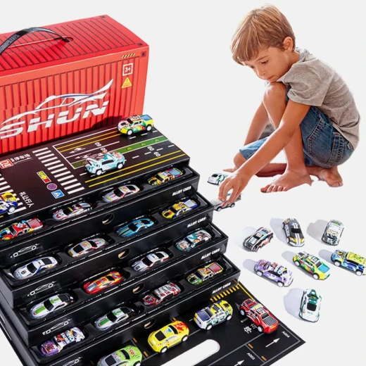 Foldable Street Scene Playset with 48 Toy Cars, Durable Kids’ Play Mat & Imaginative Cityscape, Portable & Easy to Store, Encourages Creativity & Motor Skills - Image 6