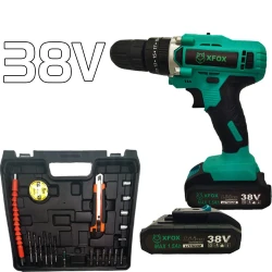 XFOX 38V Cordless Drill Kit: Powerful & Versatile for DIY Projects