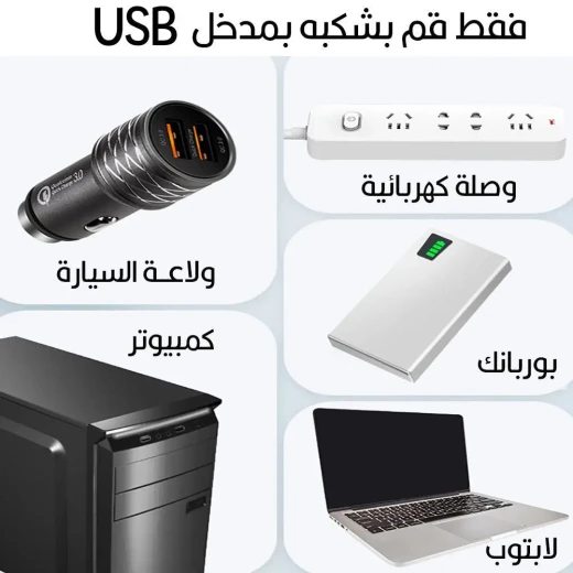 مروحة للسيارة مع USB، قابلة للدوران وتركيب بكوب شفط للسيارات - Image 6
