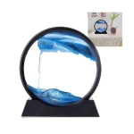 Moving Sand Art Round Glass: 3D Hourglass for Home Decor & Relaxation