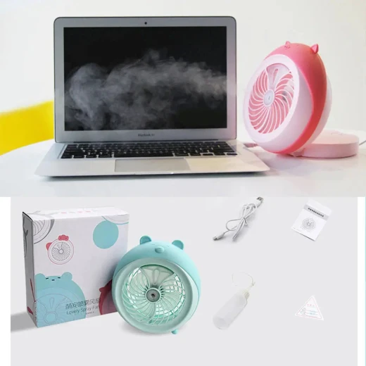 Rechargeable Mini Desk Fan with Humidifier - Cool & Comfortable - Image 9