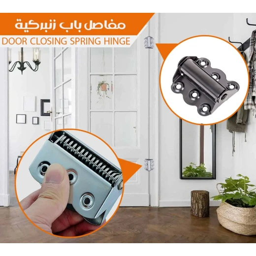 Spring Hinges for Doors, Heavy-Duty Self-Closing Hinges, Adjustable Tension, Easy Installation for Interior & Exterior Use - Image 3