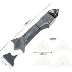 Silicone Caulking Tool, 2-in-1 Trowel & Scraper for Precise Sealant Removal & Application, Reusable Tool for Bathroom, Kitchen, and Window Sealing