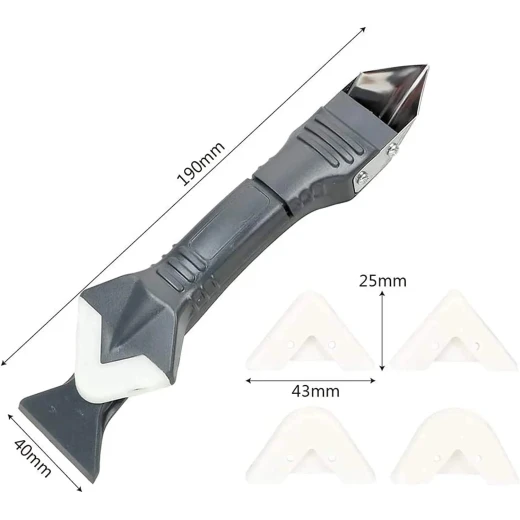 Silicone Caulking Tool, 2-in-1 Trowel & Scraper for Precise Sealant Removal & Application, Reusable Tool for Bathroom, Kitchen, and Window Sealing Silicone Caulking Tool, 2-in-1 Trowel & Scraper for Precise Sealant Removal & Application, Reusable Tool for Bathroom, Kitchen, and Window Sealing