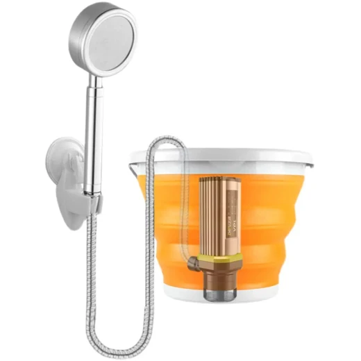 Portable 60W Water Pump with Shower Head for Outdoor Camping & Hiking - Image 2